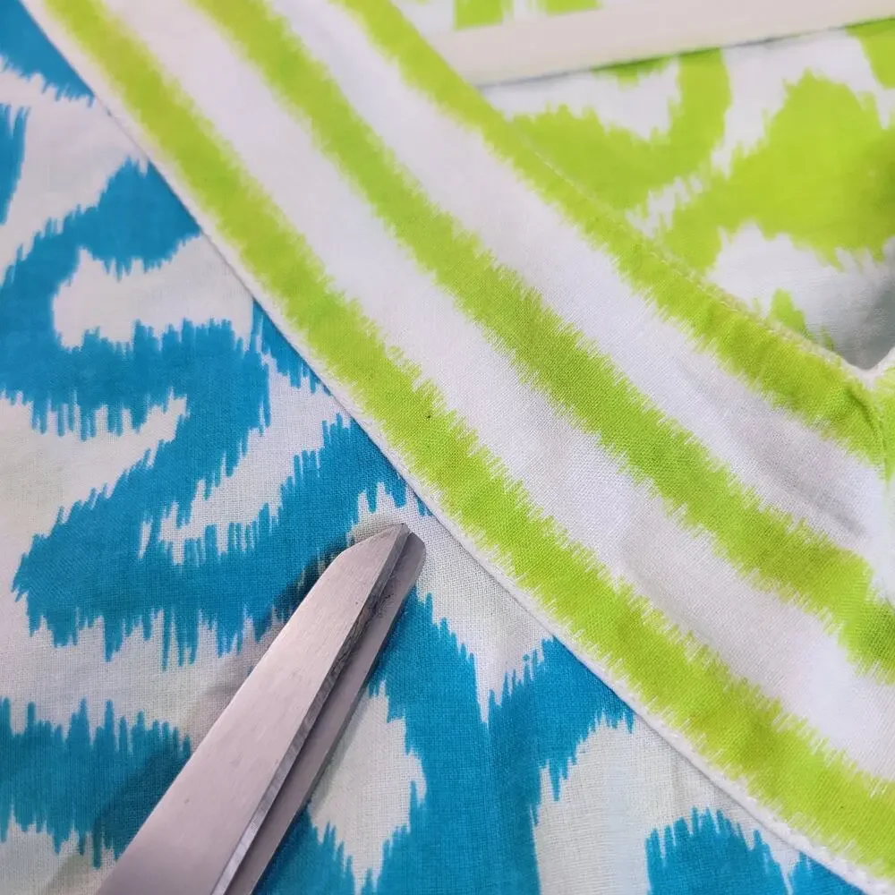 Gretchen Scott Tunic Top XS Tropical Geo 3/4 Sleeve Boho Lagum Cotton Resort - Picture 3 of 10